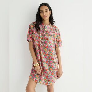 J.Crew Short-sleeve mini shirt-dress in Liberty® Meadow Song fabric